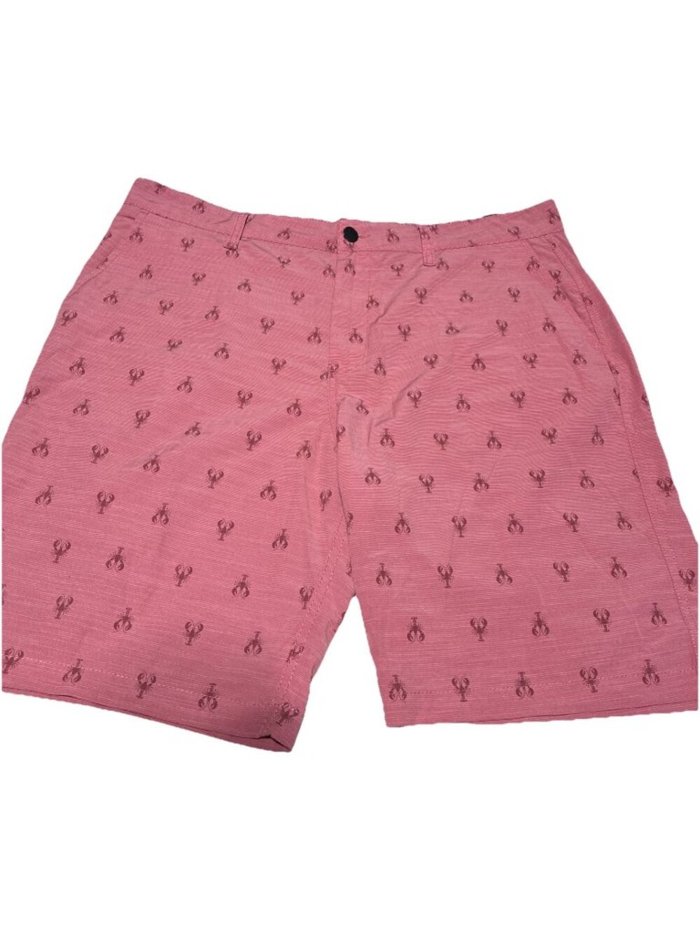 Atlantis Weathergear Mens Hybrid Performance Shorts Pink Coral Lobster Print 38